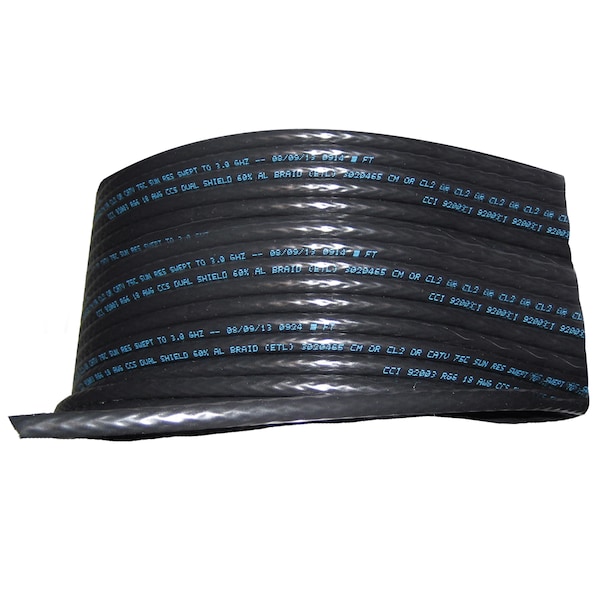 Cobra Wire & Cable RG/6 75 ohm SAT/TV Cable - 1000' - Black RG/6 92003